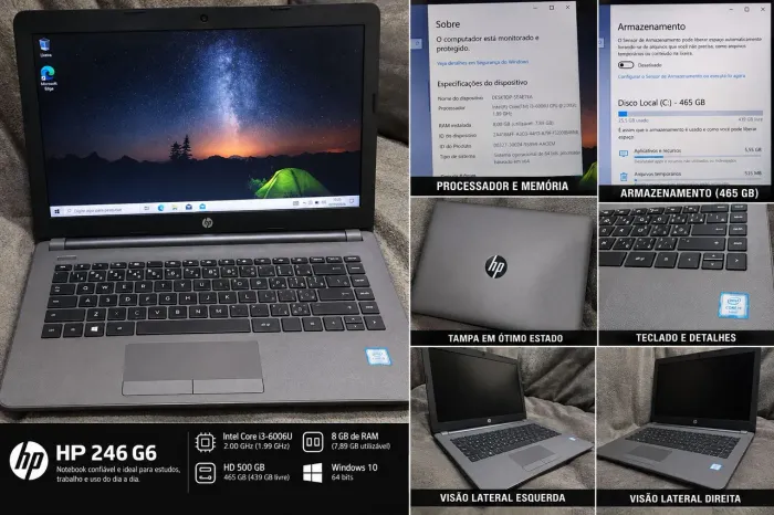Notebook Hp 246g6 8gb 500gb