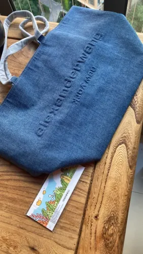 Bolsa de jeans denim azul italiana alexander Wang