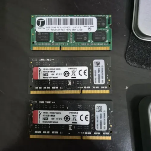 Kit Memória RAM Notebook DDR3L 16GB Total (8GB + 4GB + 4GB)