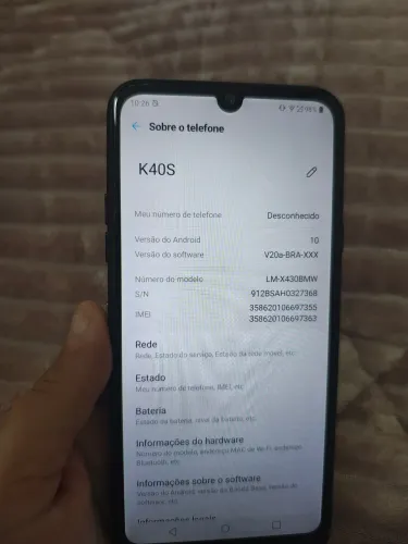 Celular LG k40s