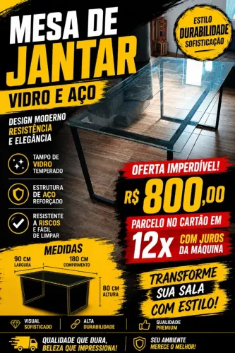 mesa de vidro