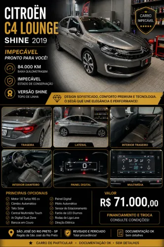 Citroen C4 Lounge Shine 1.6 Turbo Flex Aut. 2019