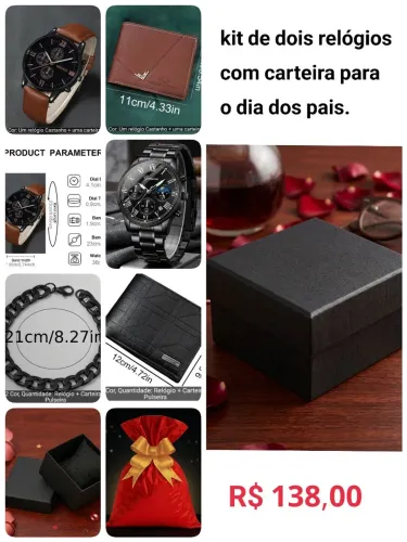 Kits de 2 relógios para presentear no dia dos pais