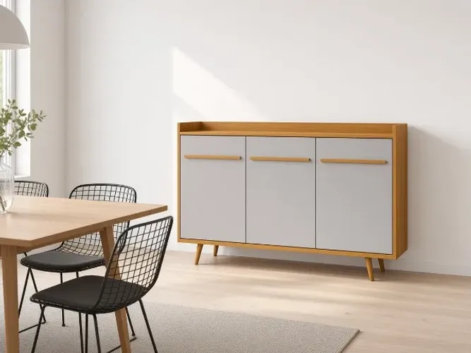 Aparador Buffet Quartzo 1,36m 3 Portas (NOVO A PRONTA ENTREGA)
