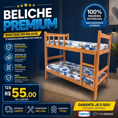 Beliche Madeira Apenas 12X R$ 55,00 Nos Cartões Incluso Entrega e Montagem Grátis