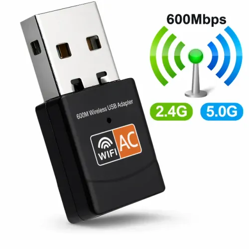 Adaptador WiFi USB Dual Band AC600 600Mbps 2.4GHz 5GHz Wireless USB 2.0 PC Notebook pode r