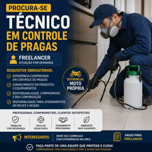 Estamos procurando profissional de controle de pragas