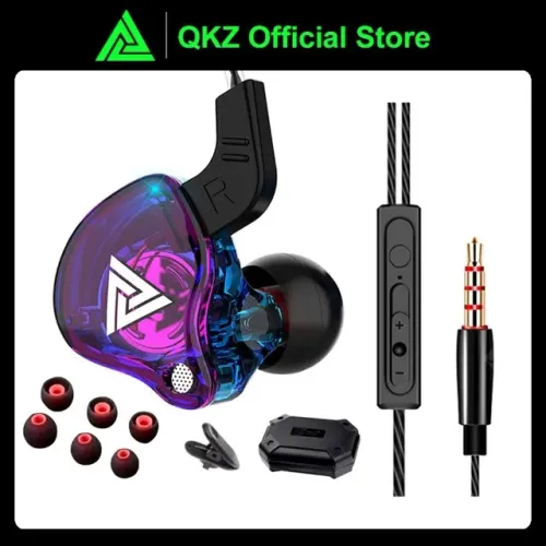 Fone QKZ AK6 Roxo Original com Microfone | Som Hi-Fi e Graves Potentes