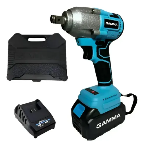 Chave De Impacto 21v Brushless Bateria S/ Escova Azul Gamma