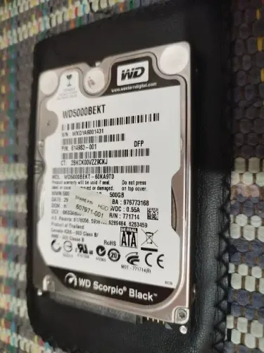 HD 500GB 2.5 Western Digital 7200?RPM - Scorpio Black - 100% Saúde - Pouco Uso