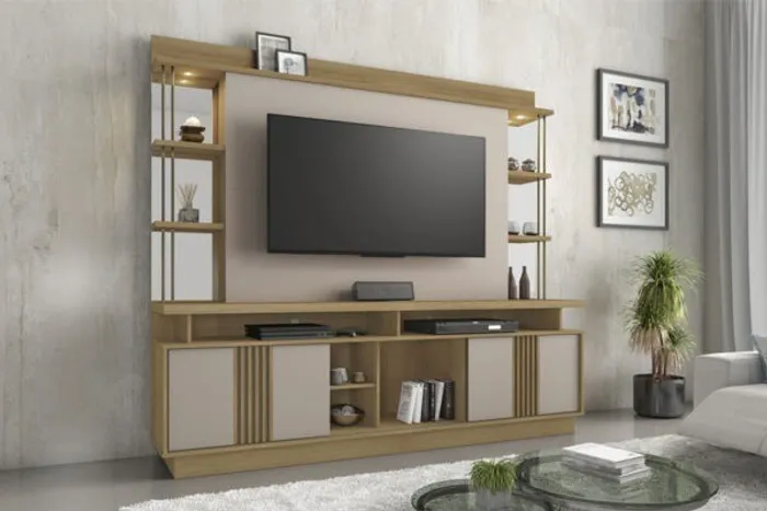 Home Esplendor para TV até 65 Polegadas ? Noronha/Off White - Frete Grátis - Receba Hoje