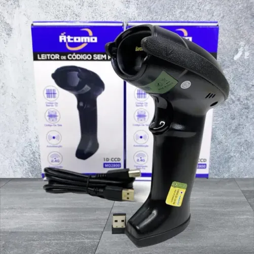 Leitor de Código de Barras Sem Fio Átomo