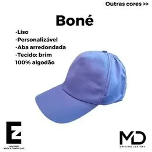 Kit 10 Bonés Lisos de Aba Arredondada - Brim