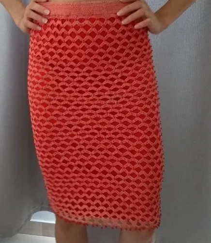 Saia de crochê Midi. 