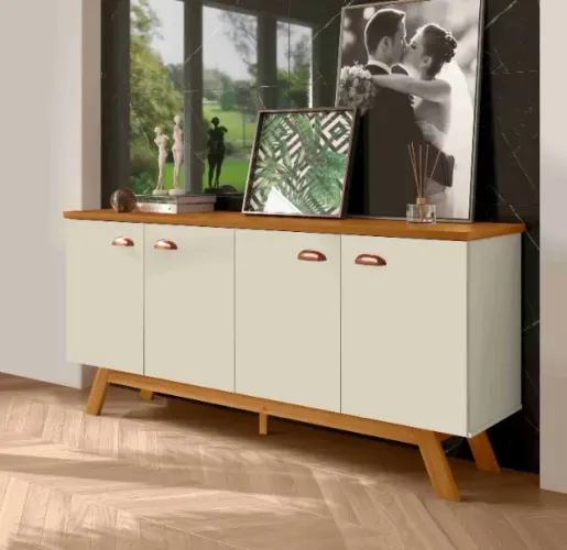 Buffet Atlanta III 4P Off White.Nature Até 12x - Frete Grátis