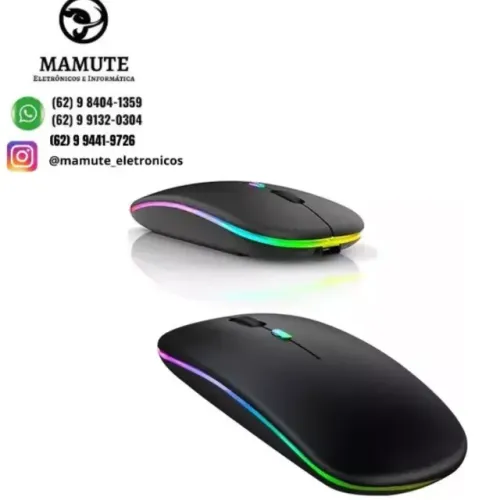 Mouse Sem Fio Rgb Recarregável Wireless Led 2.4ghz - Lehmox