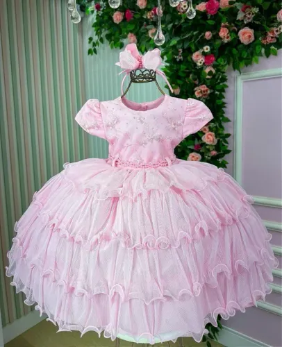 Vestidos de Festa Luxo para Bebês - 3 meses a 3 anos