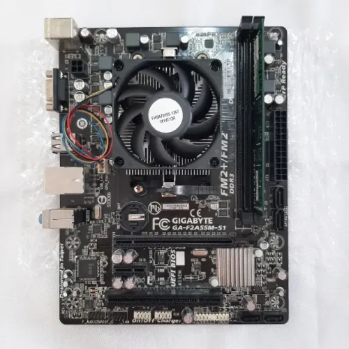 Kit Placa mãe Gigabyte GA-F2A55M-S1+Processador Amd A6-7400K+4GB Memória RAM+Cooler Box