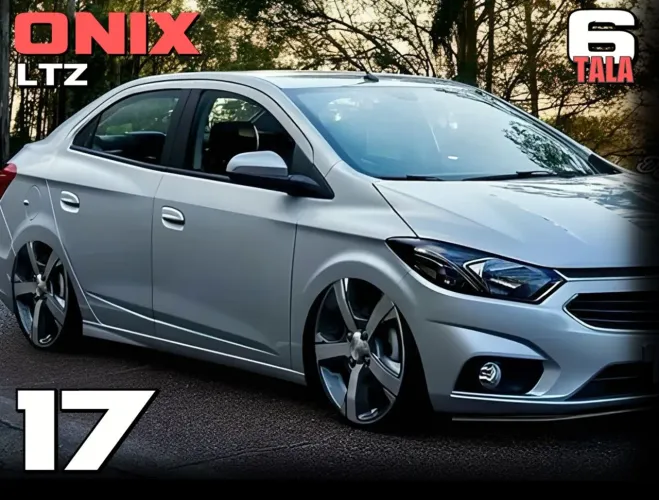 Roda aro 17 Chevrolet Onix Ltz grafite com diamantado 4x100 jogo novo 