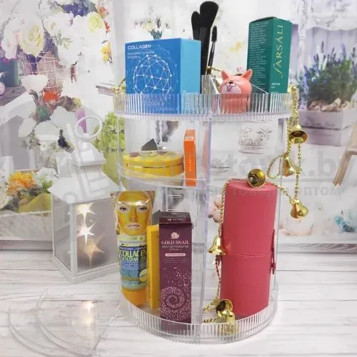 Organizador De Cosmético Maquiagem Acrílico Giratório 360º Beleza Bonita