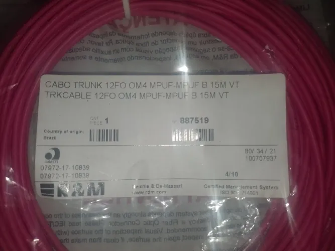 Cabo MPO 12FO OM4 15MTS