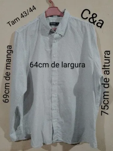 Camisa social masculina Tam 43/44
