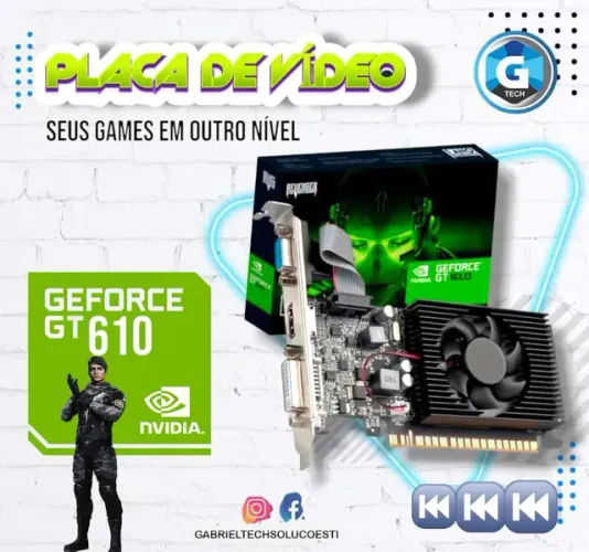 Placa de Vídeo Duex NVIDIA GeForce GT 610 2GB DDR3 64 Bits - GT610LP-2GD3 - Gtech