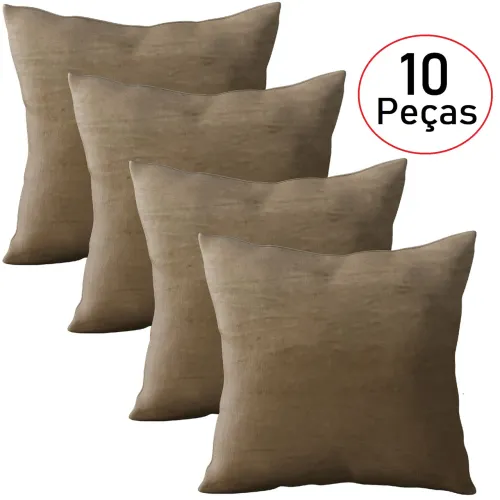 Kit 10 Capa de almofadas decorativas de luxo atacado 45x45 modernas conjunto marrom