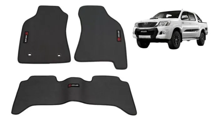 Tapete Borracha Hilux 2012 Até 2016 Com Traseiro Interiço