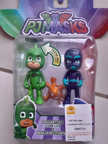 Bonecos PJ Mask Lagartixo e ninja noturno