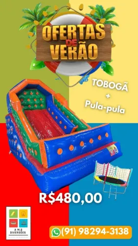 Tobogã + Pula-pula - Oferta de Verão!