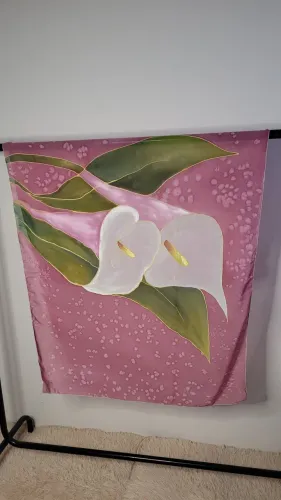 Canga de praia copo de leite feito 100% a mão