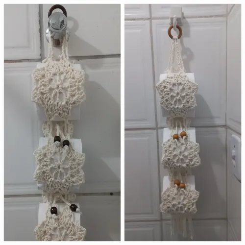 Porta papel higiênico crochê