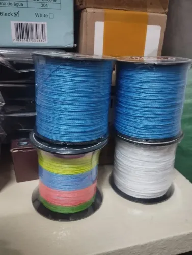 Linha de Pesca Multifilamento Colorida e Branca - Alta Resistência