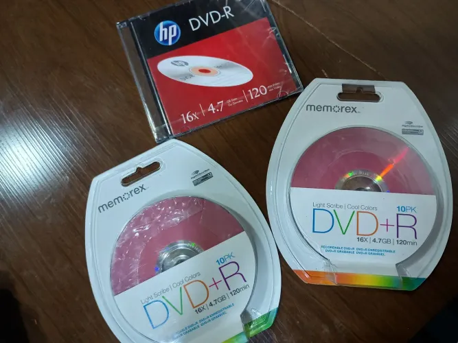 DVD-R Virgens HP e Memorex lacrado UNIDADE DO PACK