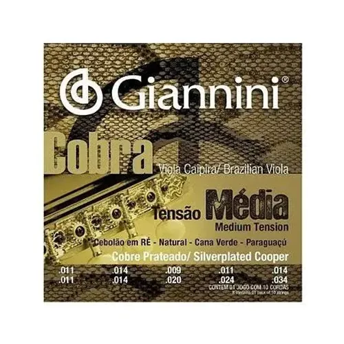 Encordoamento viola cobra cebola em Re tensão média Giannini