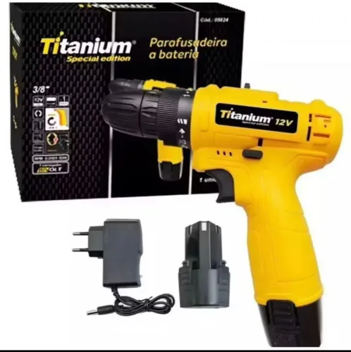 Parafusadeira Titanium 12V a Bateria - Nova <br>