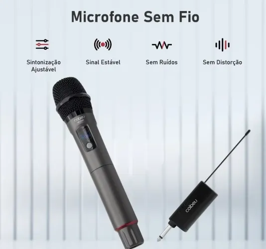 Microfone sem fio recarregável profissional 