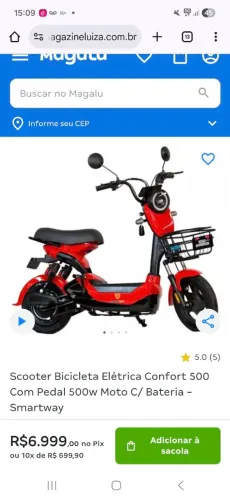 Scooter bicicleta elétrica Confort 500 com pedal