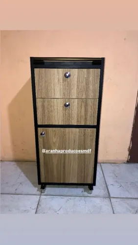 Gaveteiro MDF Amadeirado com Rodinhas