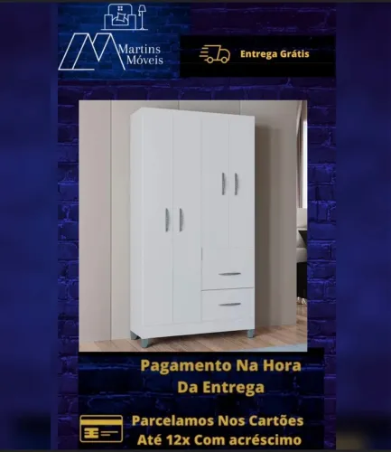 GRANDE PROMOÇÃO*GUARDA ROUPA MILÃO 4 PORTAS NOVO ENTREGA GRÁTIS ACEITA CARTÃO