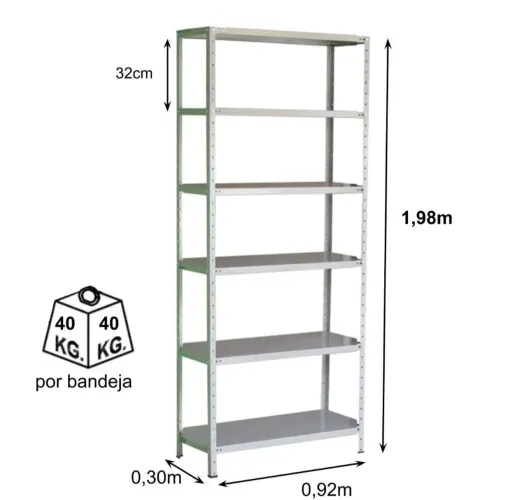 Estante Metal com 06 Bandejas - Nova