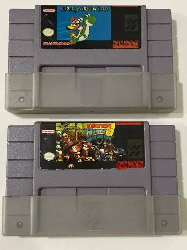 Cartucho Donkey Kong + Super Mario - Super Nintendo Originais
