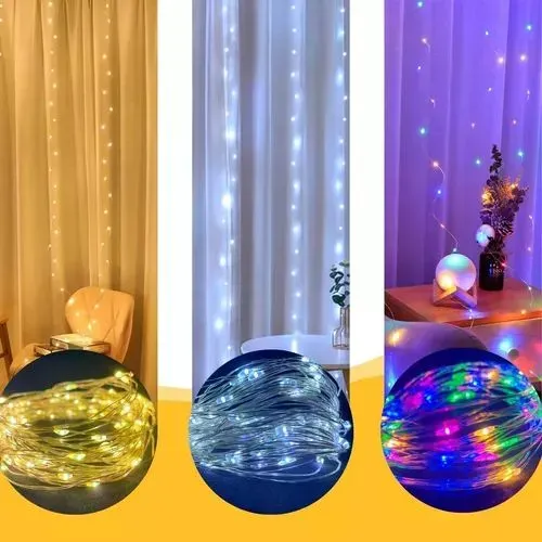 Cortina de LED para decoração 3 × 3 metros - diversas cores