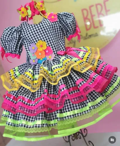 Material para Vestido de Quadrilha 2 a 4 anos