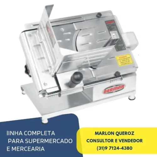 Fatiadora de Frios Bermar Lamina 22cm Inox
