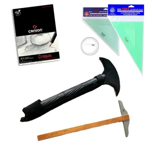 Régua T com capa Régua 100cm jogo de esquadro 50cm Transferidor Blocos de Papeis Manteiga