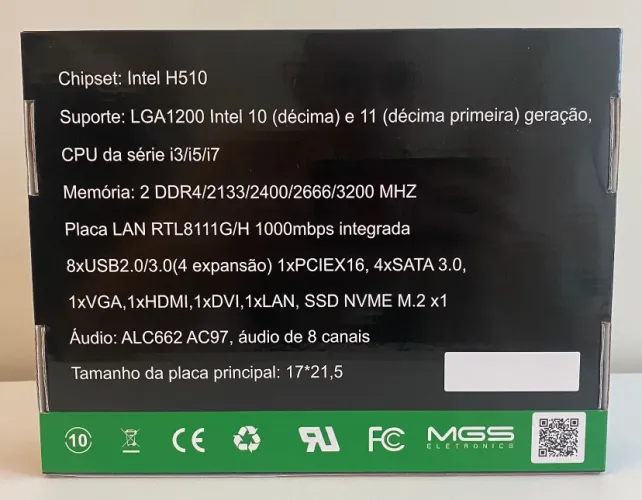 Placa-Mãe Intel H510 LGA1200 Nova