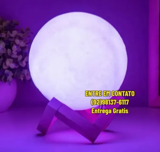 Umidificador de lua e Luminaria de mesa 3d Aromatizadora 1200ml - Entrega Rápida