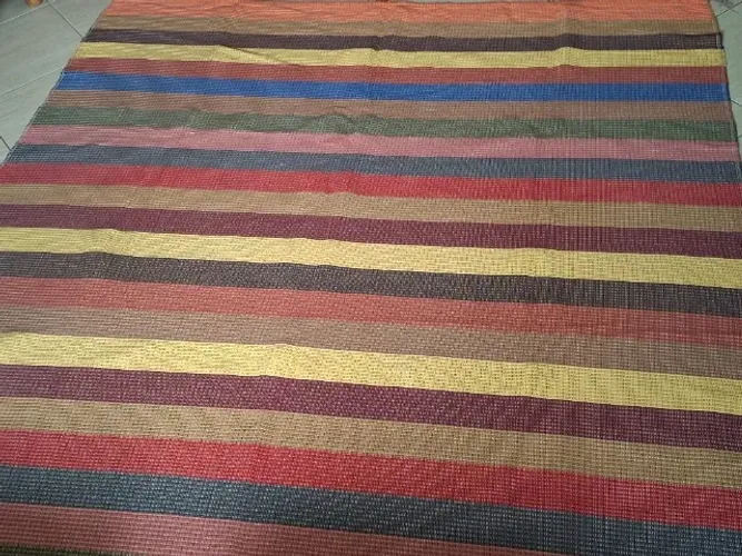 Tapete de algodão listrado colorido grande sala 2,00 X 2,5 m
